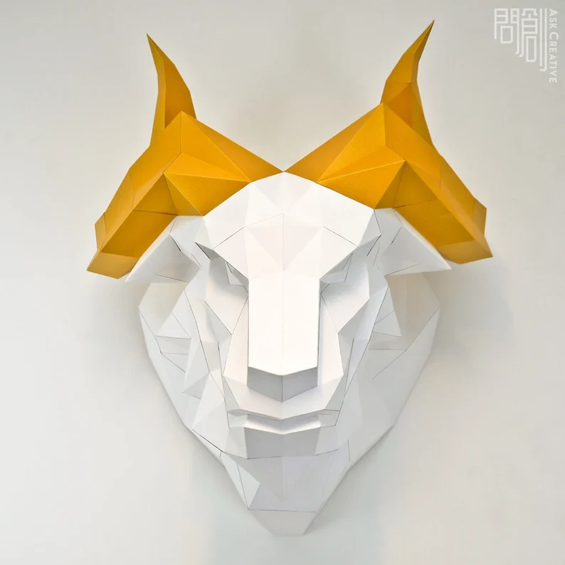 Bull Demon King paper model,Papercraft ,Journey to the West, Low poly , PDF Papercraft , fantasy Model , low poly , polygonal , decoration