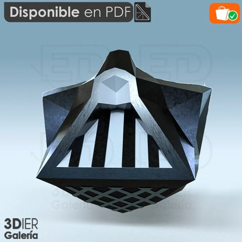 Darth Vader Mask PDF Papercraft Templates, Paper Art and Craft for Home Decor, DIY, 3DIER, PDF Patterns, Papercraft Templates, Low Poly