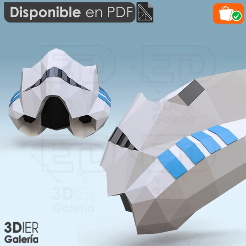 StormTroopers Mask PDF Papercraft Templates, Paper Art and Craft for Home Decor, DIY, 3DIER, PDF Patterns, Papercraft Templates, Low Poly