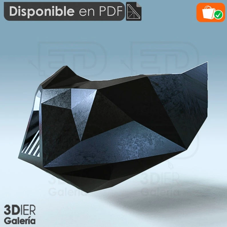 Darth Vader Mask PDF Papercraft Templates, Paper Art and Craft for Home Decor, DIY, 3DIER, PDF Patterns, Papercraft Templates, Low Poly