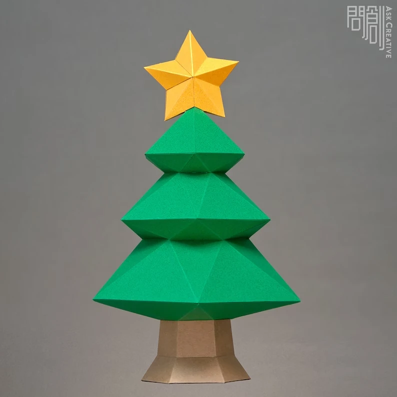 Christmas Tree,Papercraft , DIY , Low poly , PDF Papercraft , Christmas Tree Model , Christmas Tree low poly , Xmas