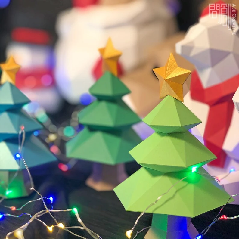 Christmas Tree,Papercraft , DIY , Low poly , PDF Papercraft , Christmas Tree Model , Christmas Tree low poly , Xmas