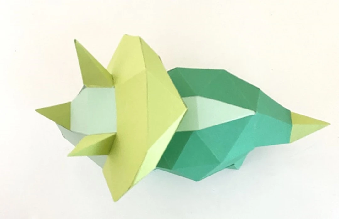 Triceratops dino 3D papercraft. You get PDF digital file templates and instruction for this DIY modern paper decoration.