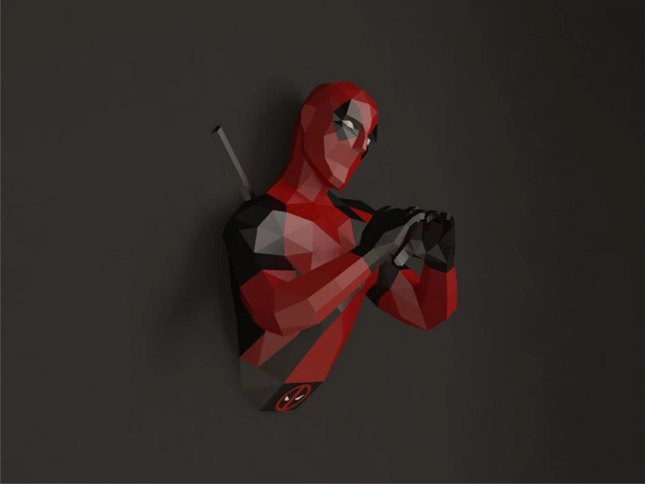 Deadpool Love Papercraft, PDF Templates, Paper Art, 3D Design for Crafts, Home Decor, Do It Yourself, 3DIER, PDF Patterns, Papercraft Templates, Low Poly