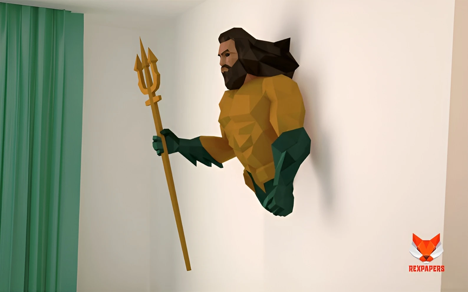 Aquaman Papercraft, PDF Template, DIY 3d Model, FanArt, Paper Sculpture, Low Poly, Pepakura Craft, Manualidad