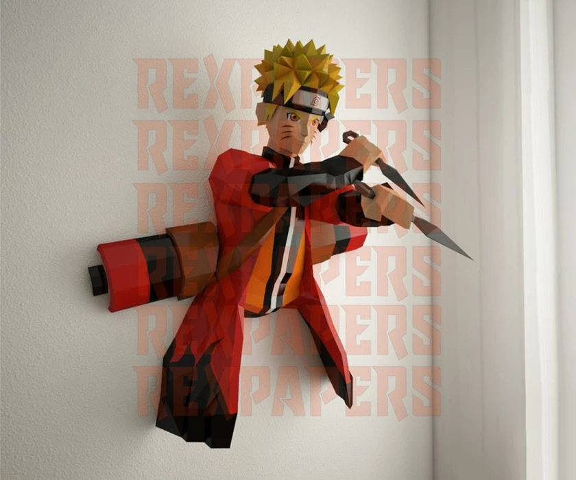 Uzumaki Naruto, Naruto Sage Mode Papercraft, PDF Template, DIY 3d Model, FanArt, Paper Sculpture, Low Poly, Pepakura Craft, Manualidad