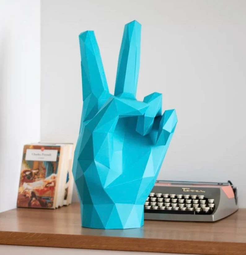 Peace 3dpapercraft. You get a PDF digital file with templates and instructions for this DIY (do it yourself) sculpture.