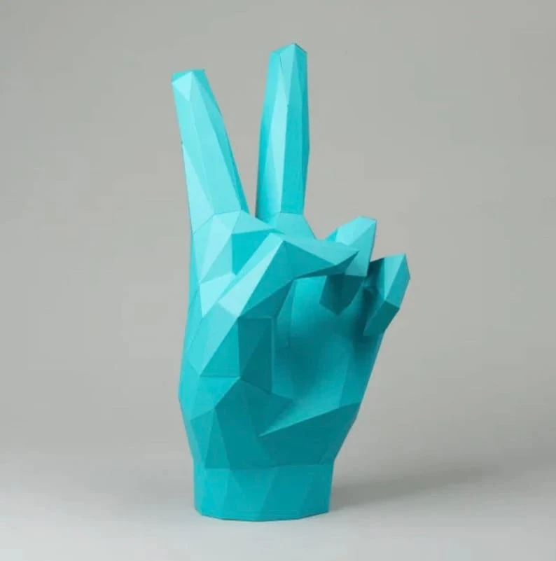 Peace 3dpapercraft. You get a PDF digital file with templates and instructions for this DIY (do it yourself) sculpture.