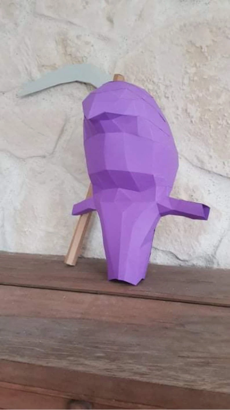 Hooded dude Halloween 3D Papercraft. get PDF digital file pattern and instruction for this DIY 3d papercraft low poly paper decor.