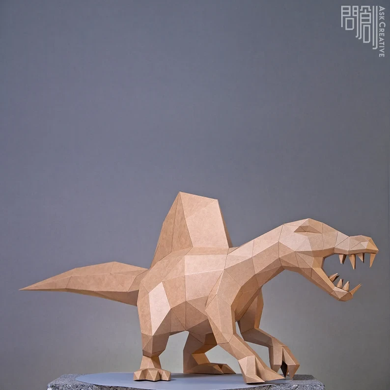 Spinosaurus paper model , Spinosaurus paper model ,Papercraft , DIY , Low poly , Rex Model , PDF Papercraft , Model , low poly