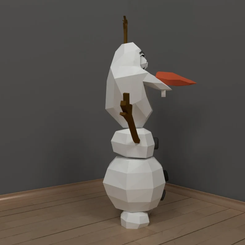 Olaf paper 3d model, Papercraft Olaf, DIY model, 3D papecraft sculpture, papercraft Christmas,Paper model snowman, DIY snowman, PDF pattern,