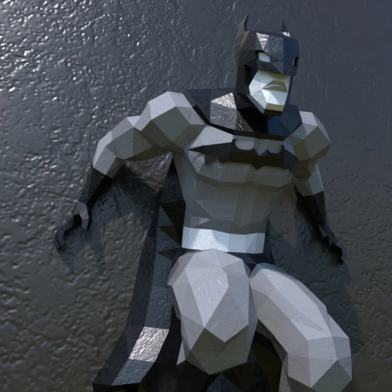 Batman Papercraft Design with PDF templates to build by hand, Paper art and craft for home decoration, DIY, 3DIER, Papercraft Templates, Low Poly