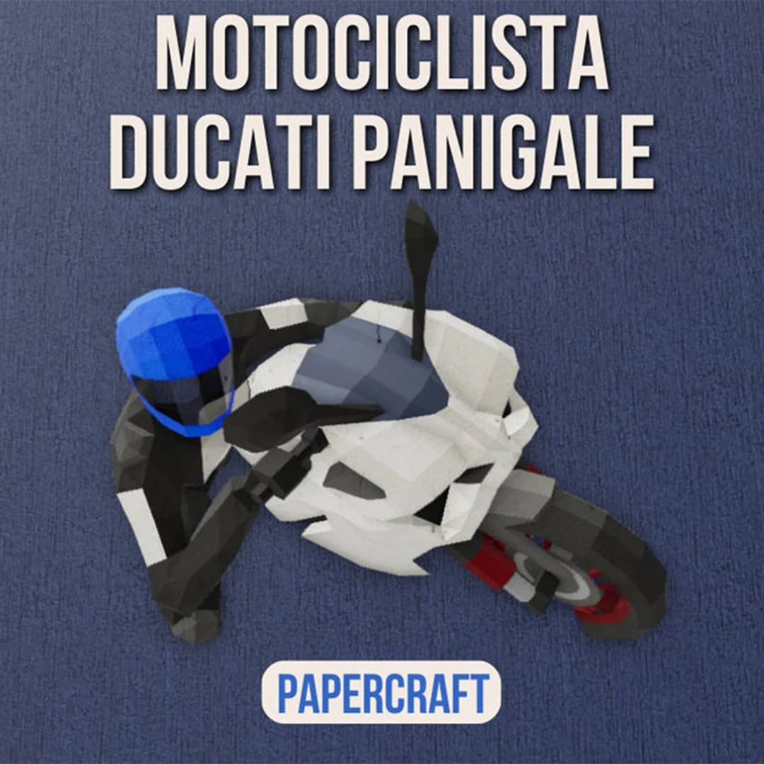 Motorcyclist Ducati Panigale 899, Moto GP PDF Papercraft Templates, Paper Art and Craft for Home Decor, DIY, 3DIER, PDF Patterns, Papercraft Templates, Low Poly