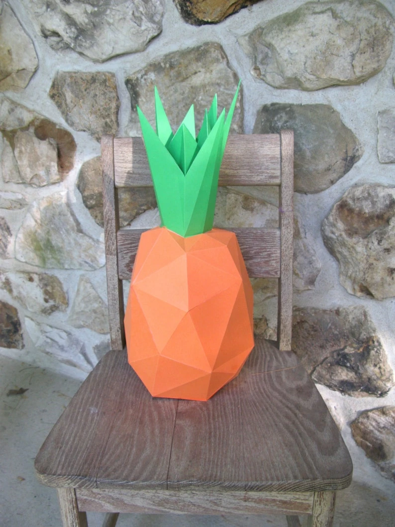 Pineapple 3d papercraft. You get a PDF digital file with templates and instruction of DIY papercraft Pineapple.