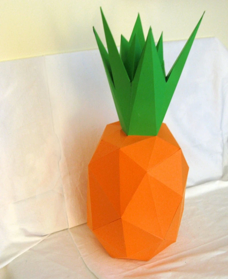 Pineapple 3d papercraft. You get a PDF digital file with templates and instruction of DIY papercraft Pineapple.