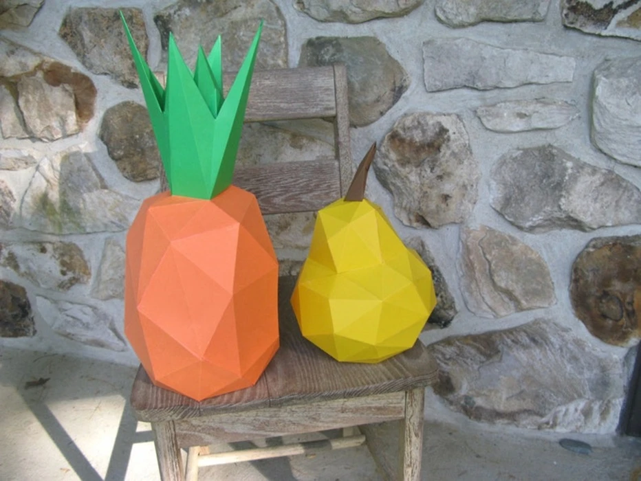 Pineapple 3d papercraft. You get a PDF digital file with templates and instruction of DIY papercraft Pineapple.