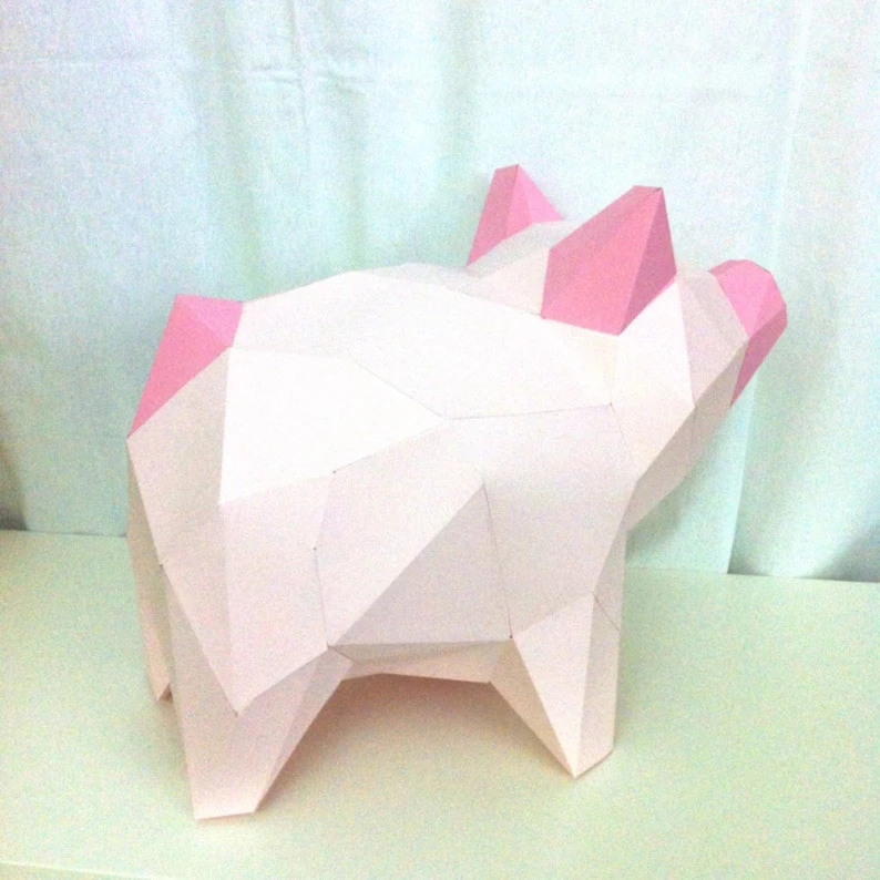 Piggy 3d papercraft. You get a PDF digital file with templates and detailed instructions for this DIY (do it yourself) paper model.