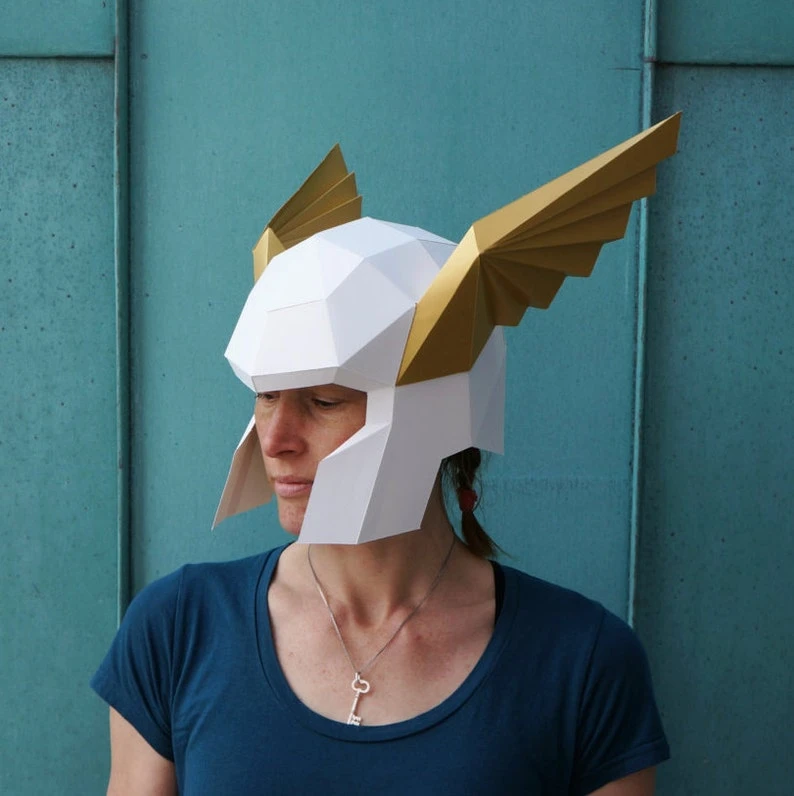 Winged Herald's Helmet, Papercraft Template