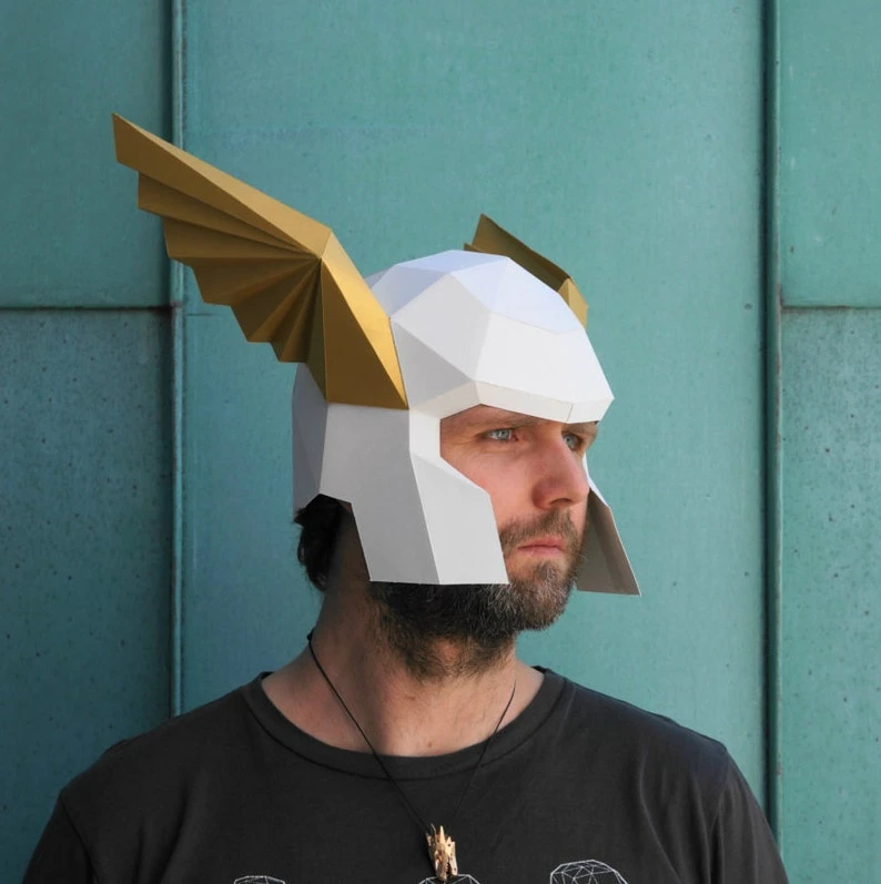 Winged Herald's Helmet, Papercraft Template