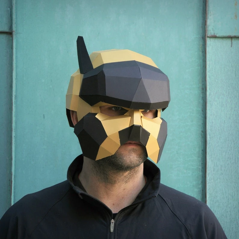 Pilot Helmet, Papercraft Mask Template