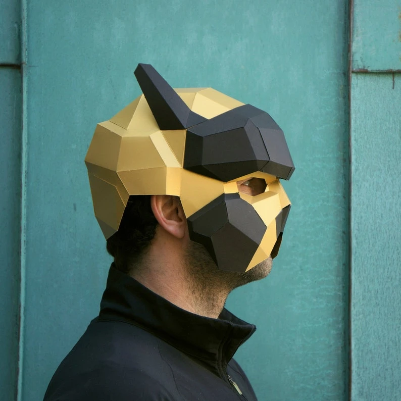 Pilot Helmet, Papercraft Mask Template