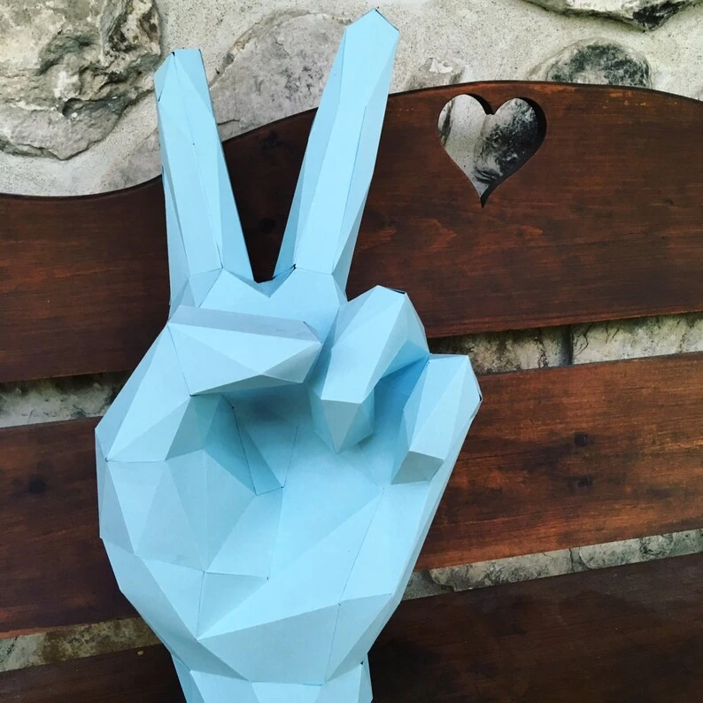 Peace 3dpapercraft. You get a PDF digital file with templates and instructions for this DIY (do it yourself) sculpture.