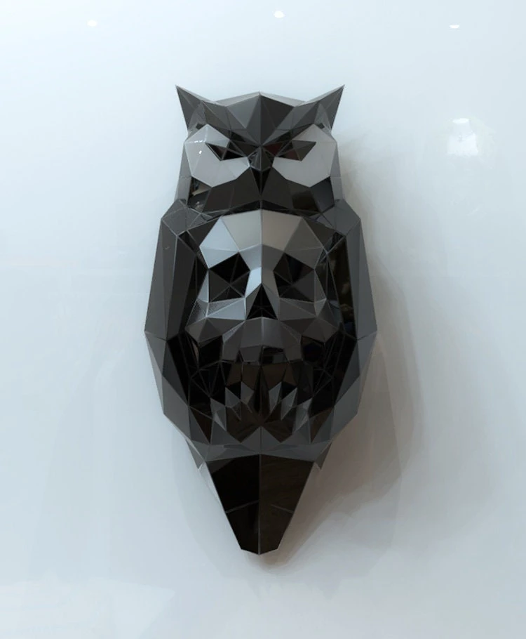 Owl Skull Papercraft, Lowpoly, Lowpoly Papercraft