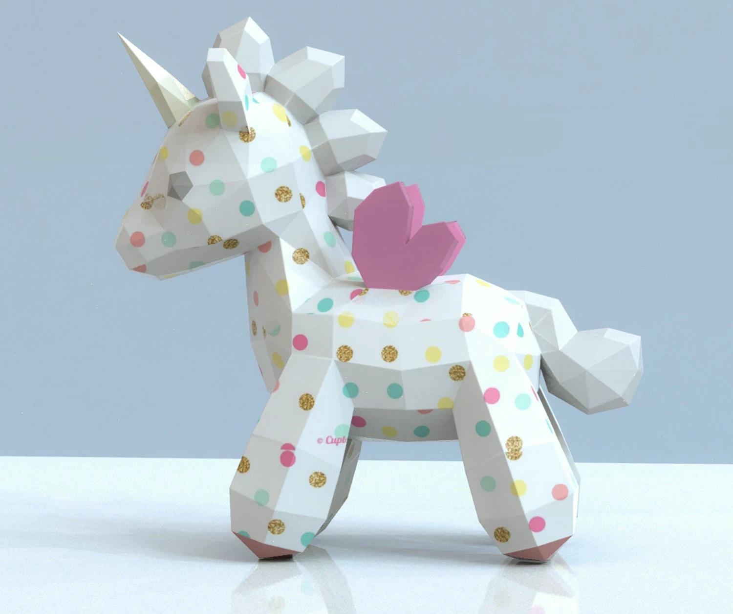 Unicorn Pony Papercraft, Lowpoly, Lowpoly Papercraft