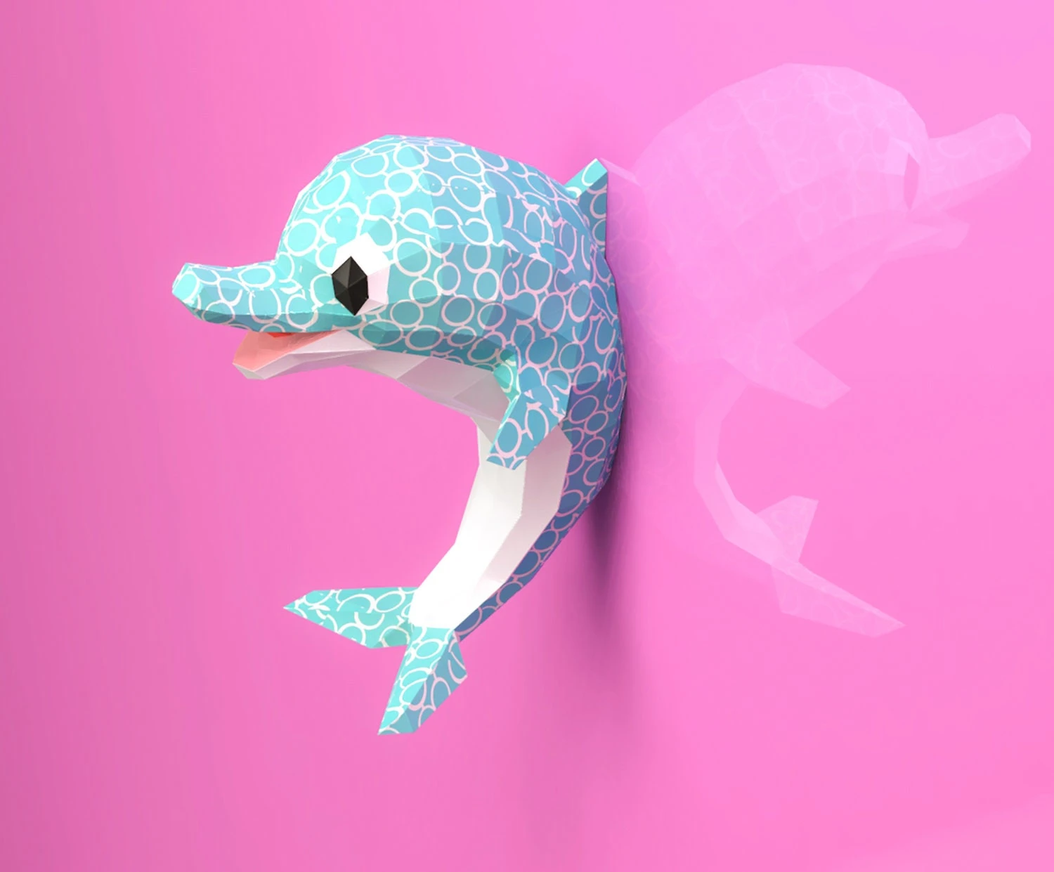 Baby Dolphin Papercraft, Lowpoly, Lowpoly Papercraft