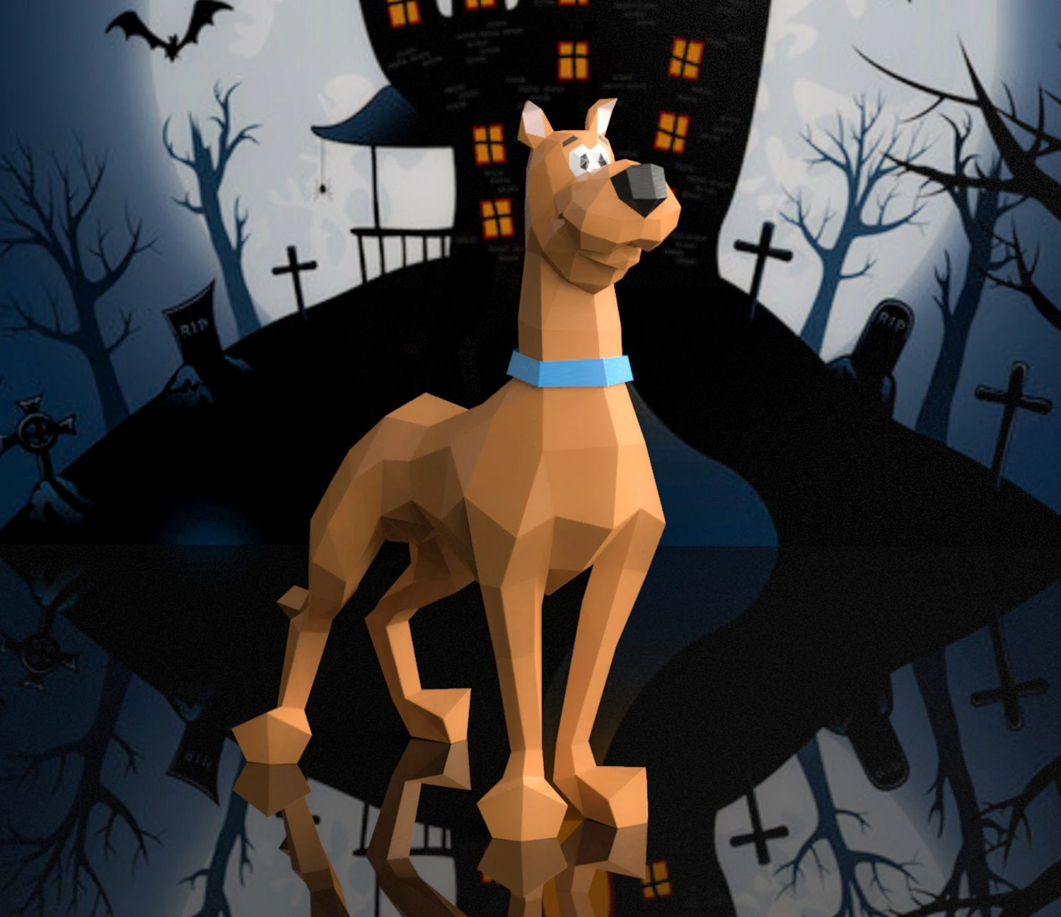 Scooby Doo Papercraft, Lowpoly, Lowpoly Papercraft