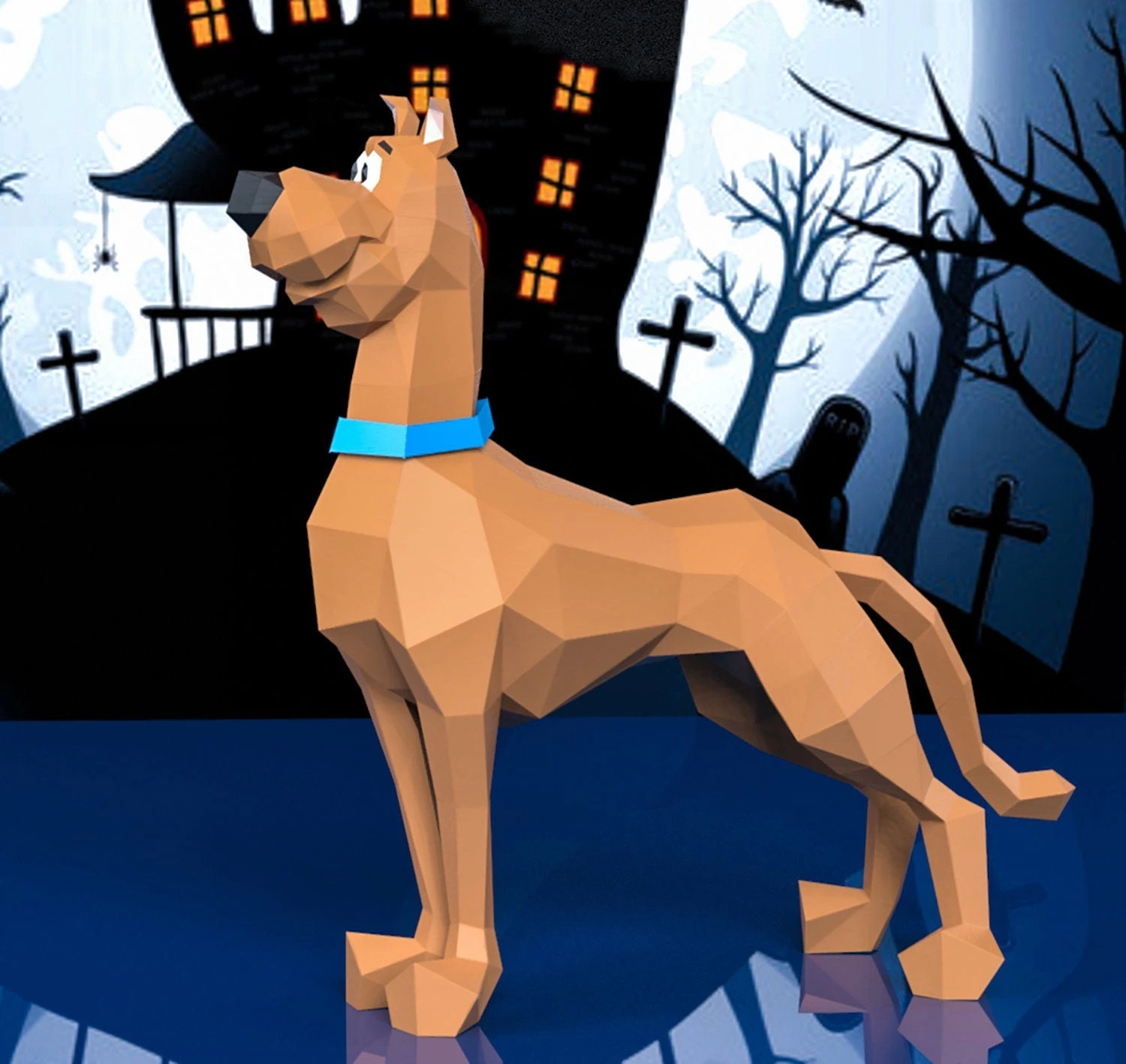 Scooby Doo Papercraft, Lowpoly, Lowpoly Papercraft