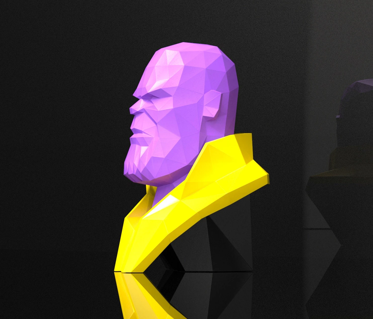 Thanos Bust Papercraft, Lowpoly, Lowpoly Papercraft