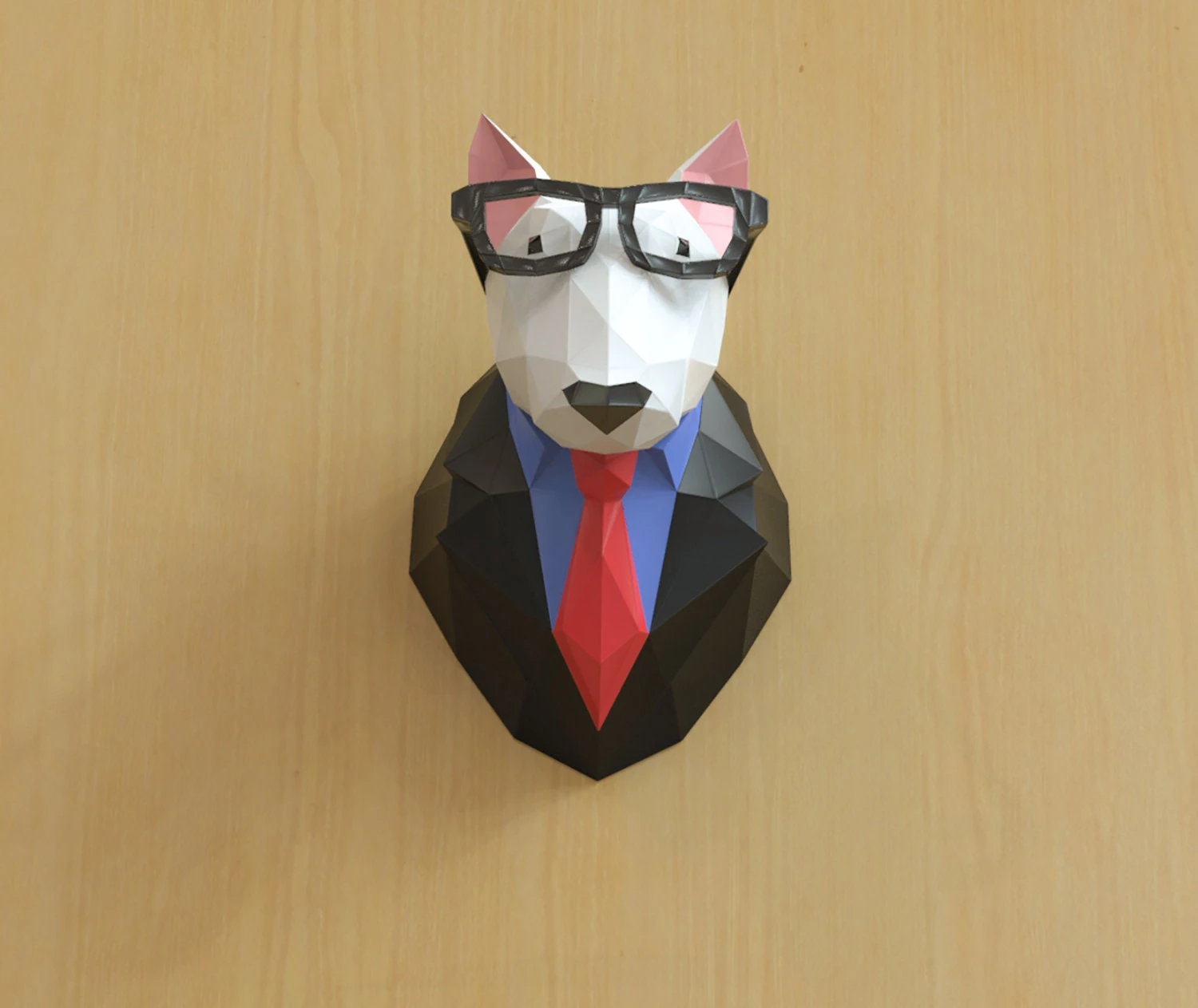 Mr.Bull Terrier Wall Decor Papercraft, Lowpoly, Lowpoly Papercraft