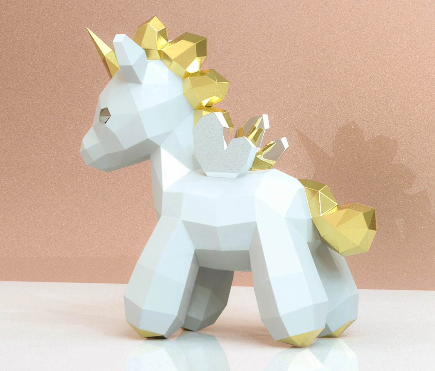 Unicorn Pony Papercraft, Lowpoly, Lowpoly Papercraft