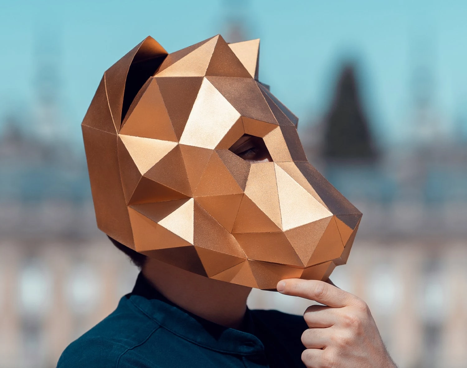 Lion Mask | DIY Paper Mask, Printable Template, Papercraft, 3D Mask, Polygon, Low Poly, Geometric, Costume, Pattern, PDF Download