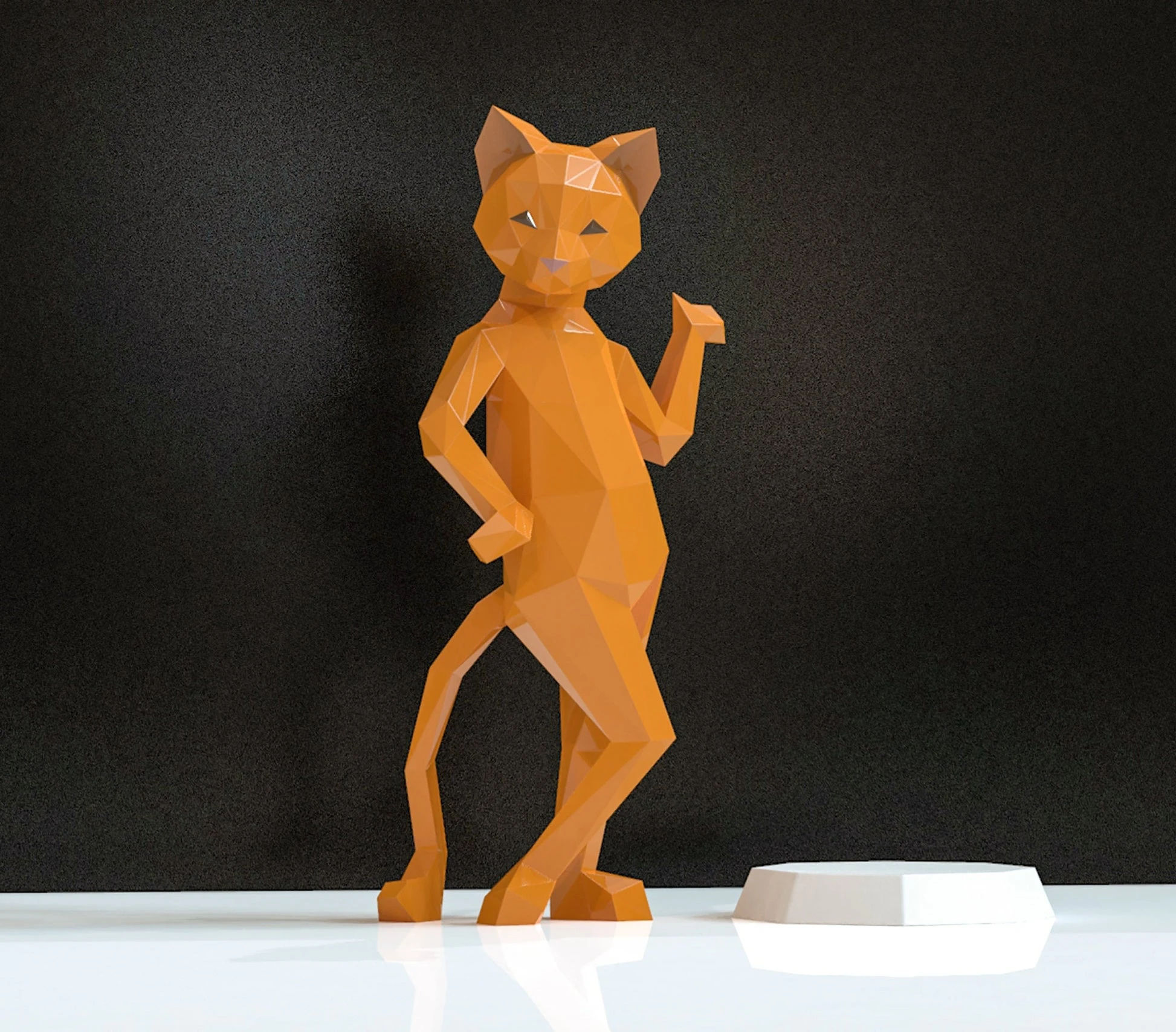 Sexy Cat Papercraft, Lowpoly, Lowpoly Papercraft