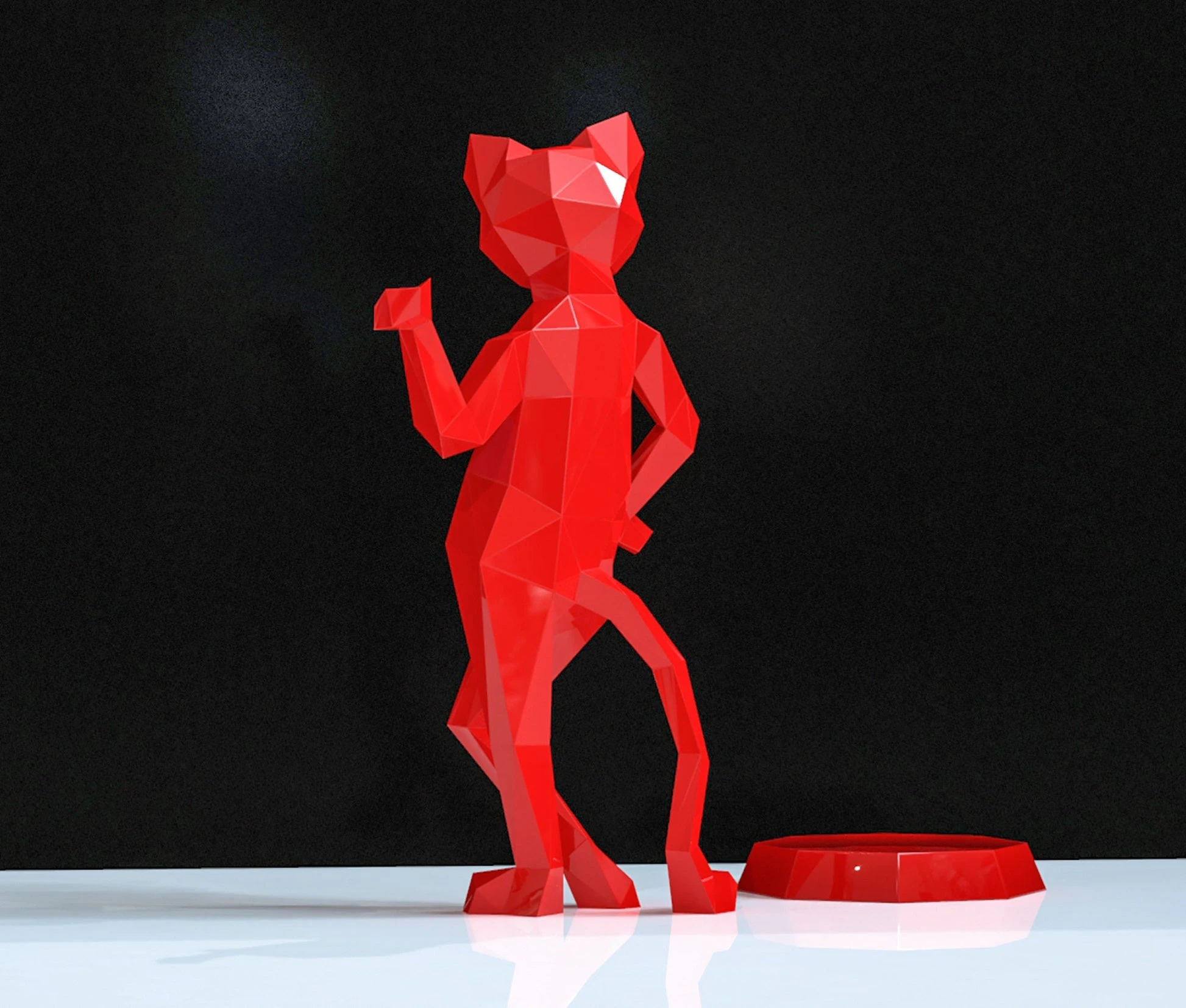 Sexy Cat Papercraft, Lowpoly, Lowpoly Papercraft