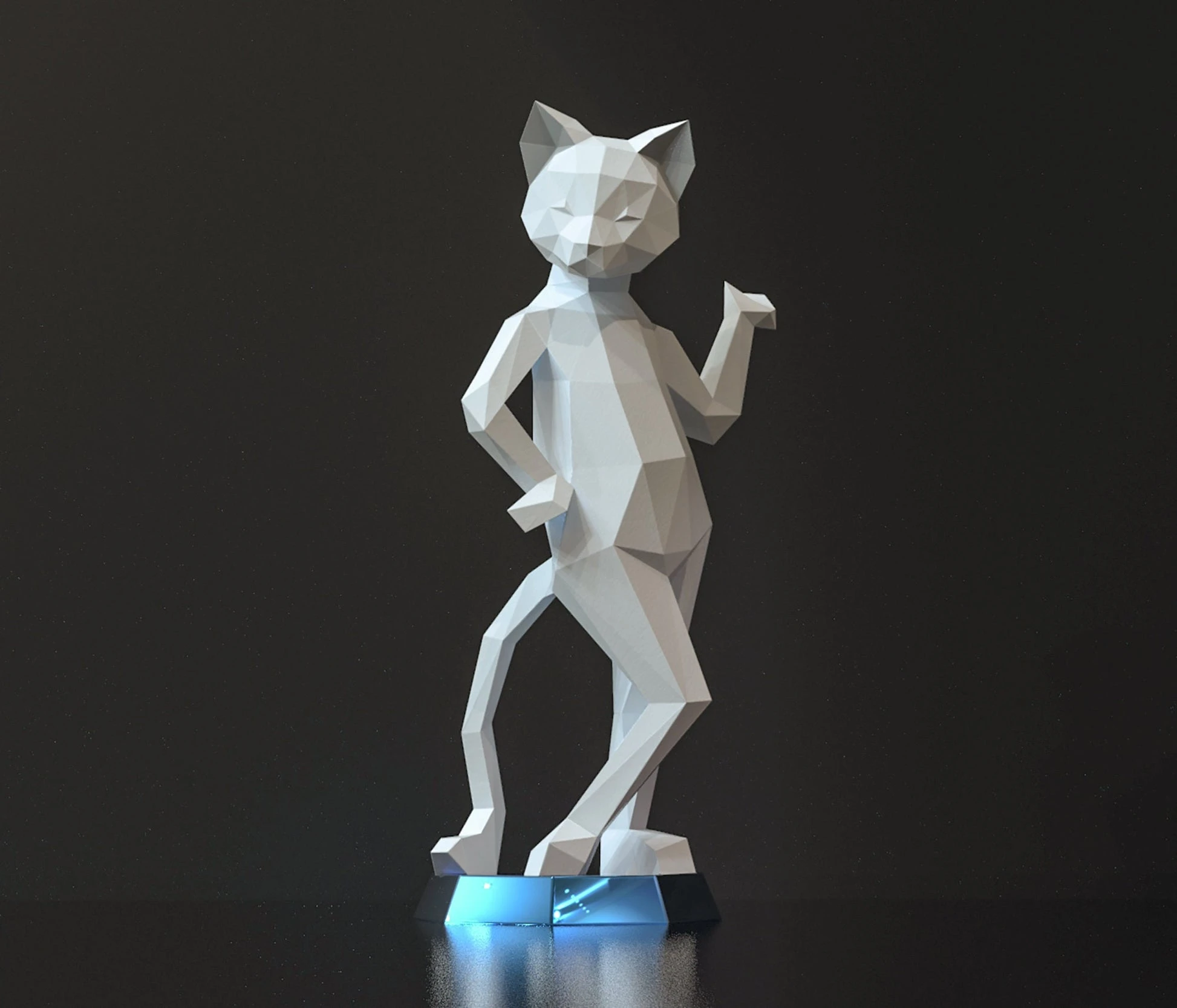 Sexy Cat Papercraft, Lowpoly, Lowpoly Papercraft