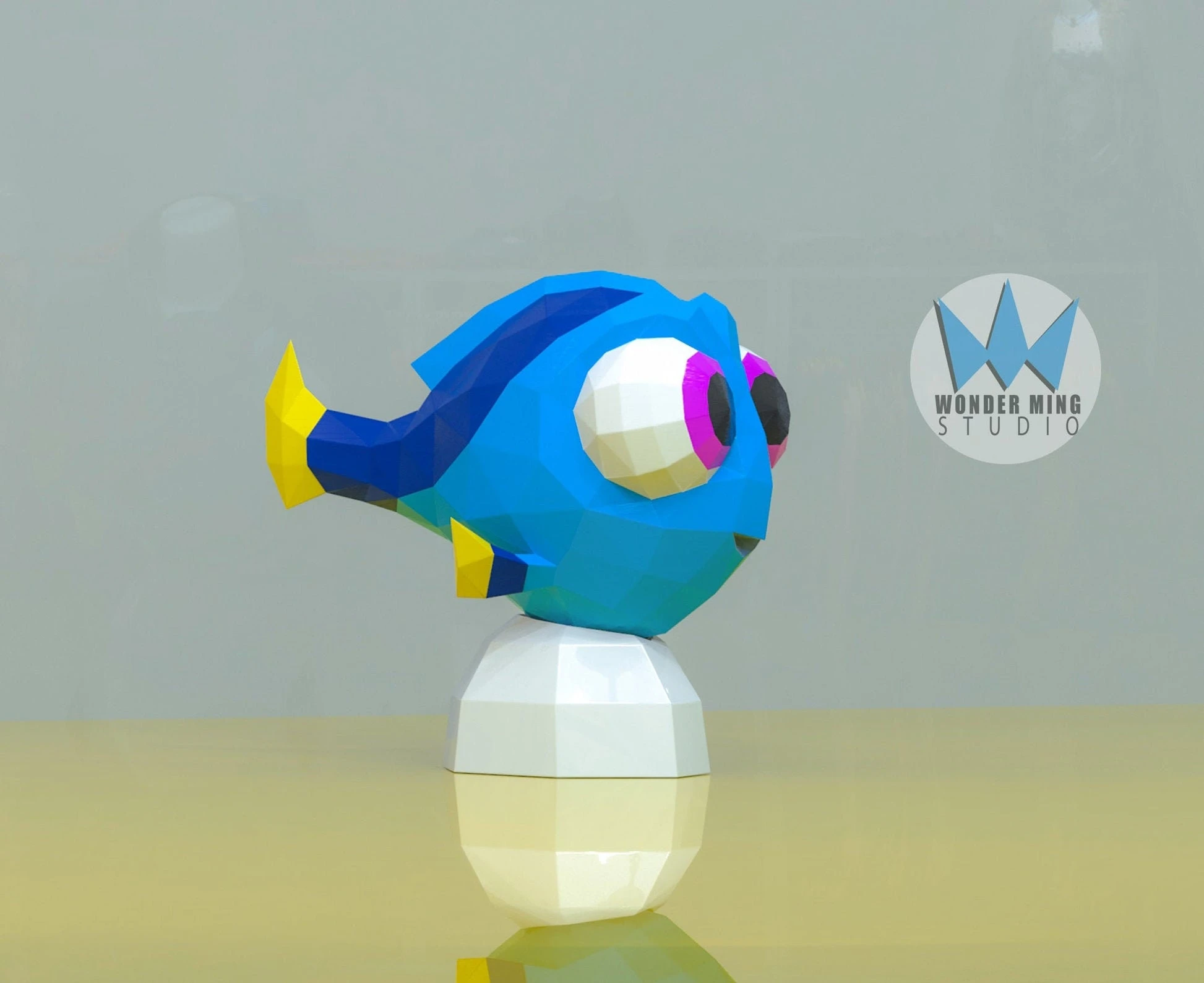 Baby Dory Papercraft, Lowpoly, Lowpoly Papercraft