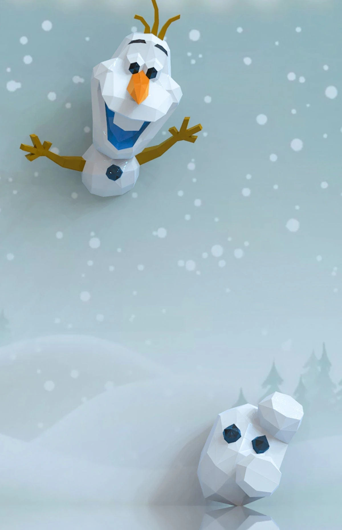 Olaf Wall Decor Papercraft, Lowpoly, Lowpoly Papercraft