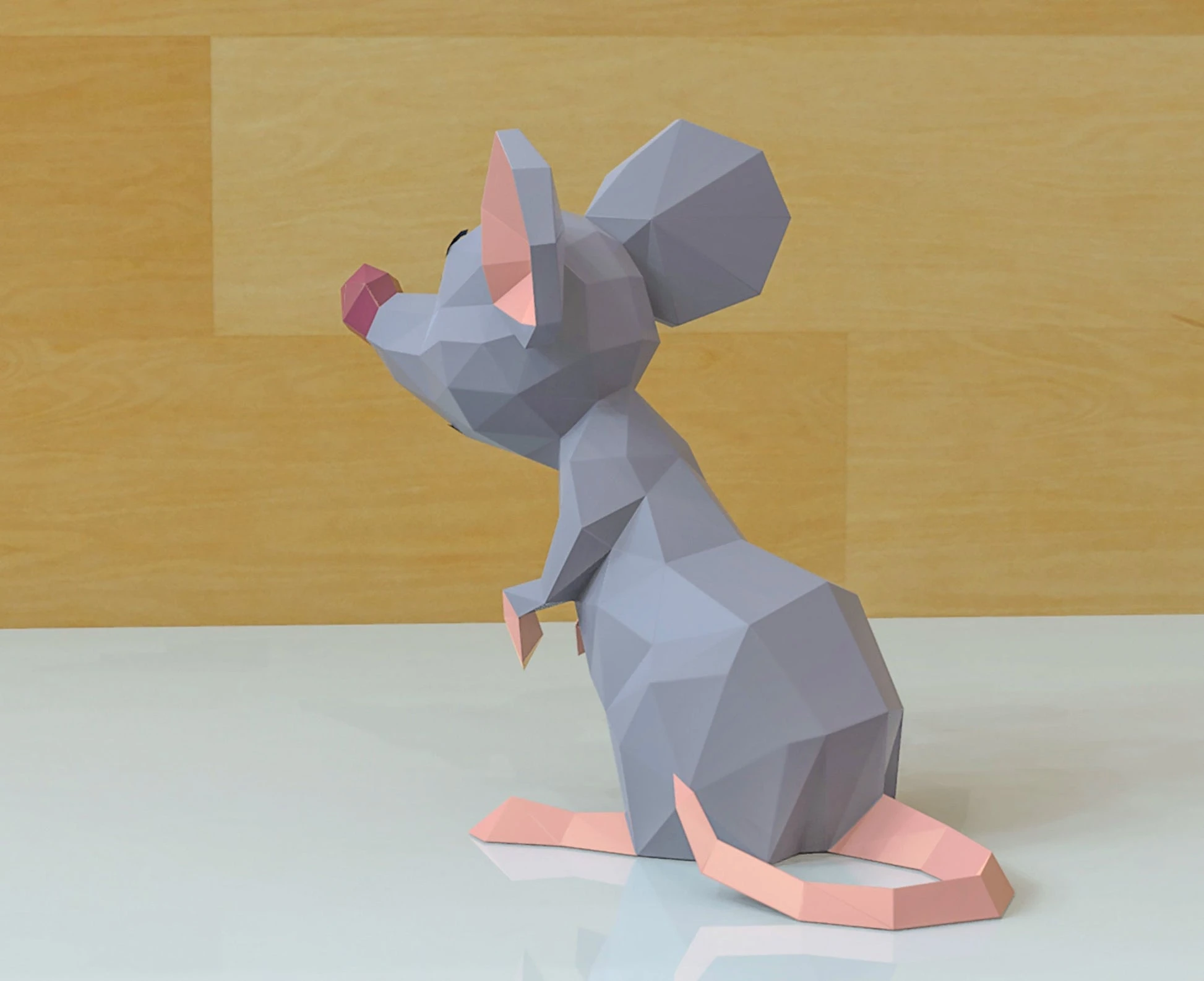 Mouse Papercraft, Lowpoly, Lowpoly Papercraft