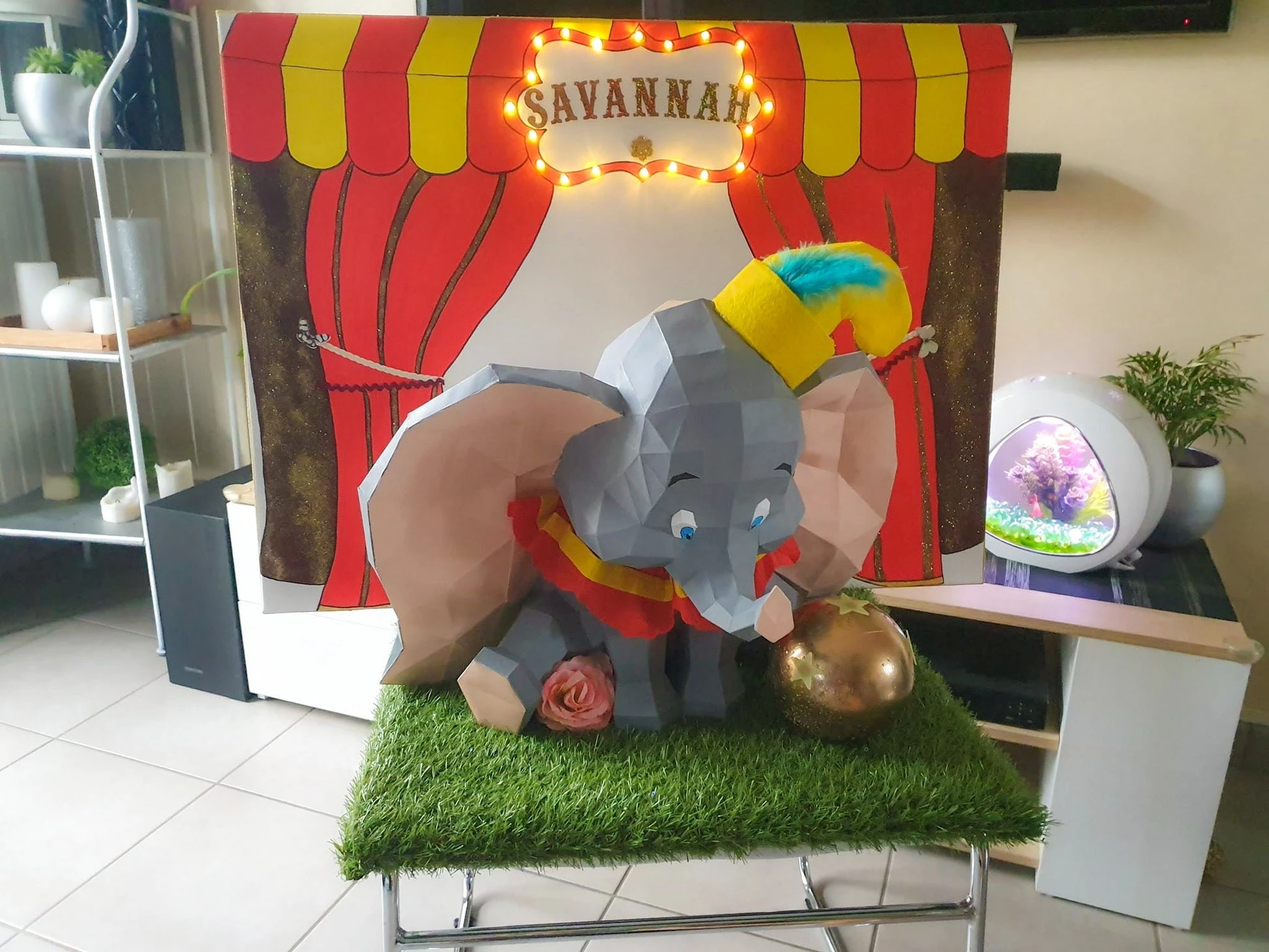 Dumbo Elephant Papercraft, Lowpoly, Lowpoly Papercraft