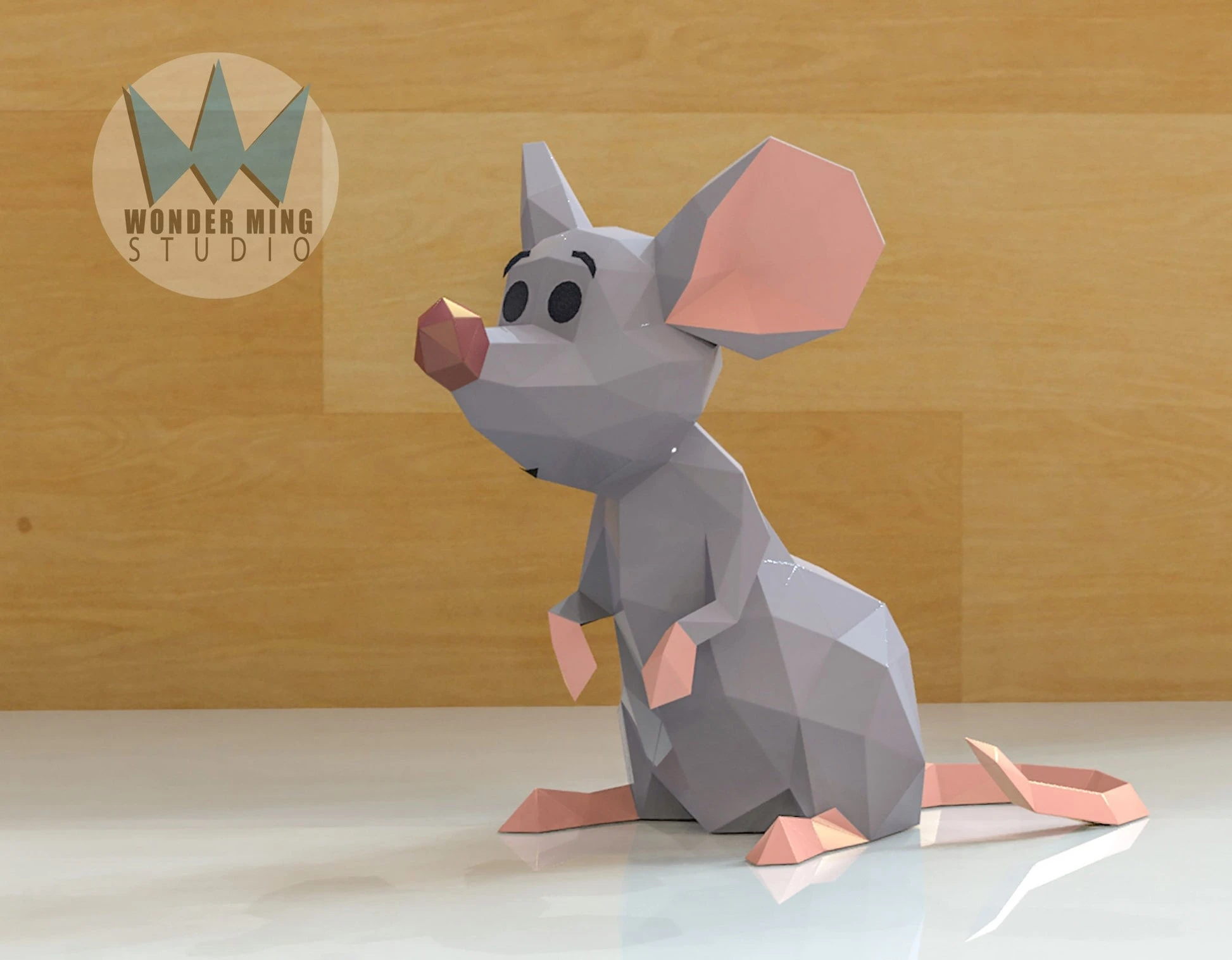 Mouse Papercraft, Lowpoly, Lowpoly Papercraft