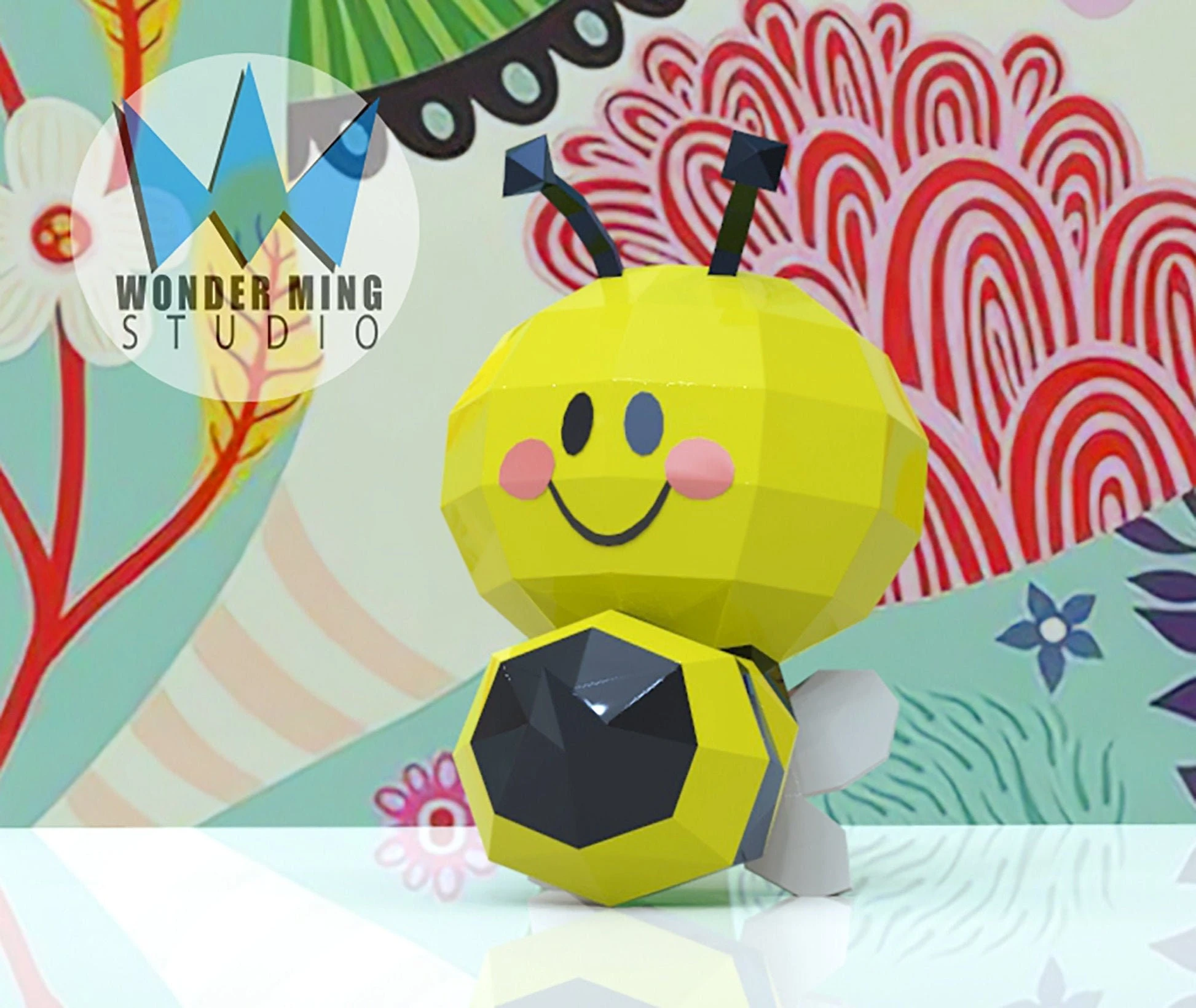 Bee Papercraft, Lowpoly, Lowpoly Papercraft