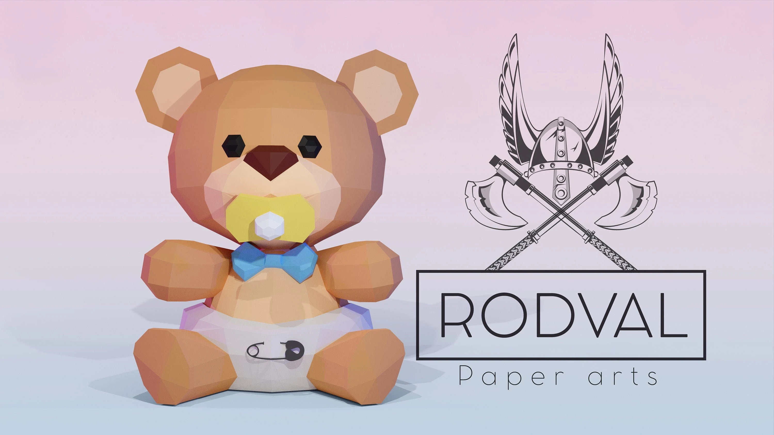 BABY TEDDY, bear, PAPERCRAFT, Template, DIY, Paper, Low Poly, Animal, 3D Model, PDF Low Poply, Teddy Bear, Baby, Kids Toy