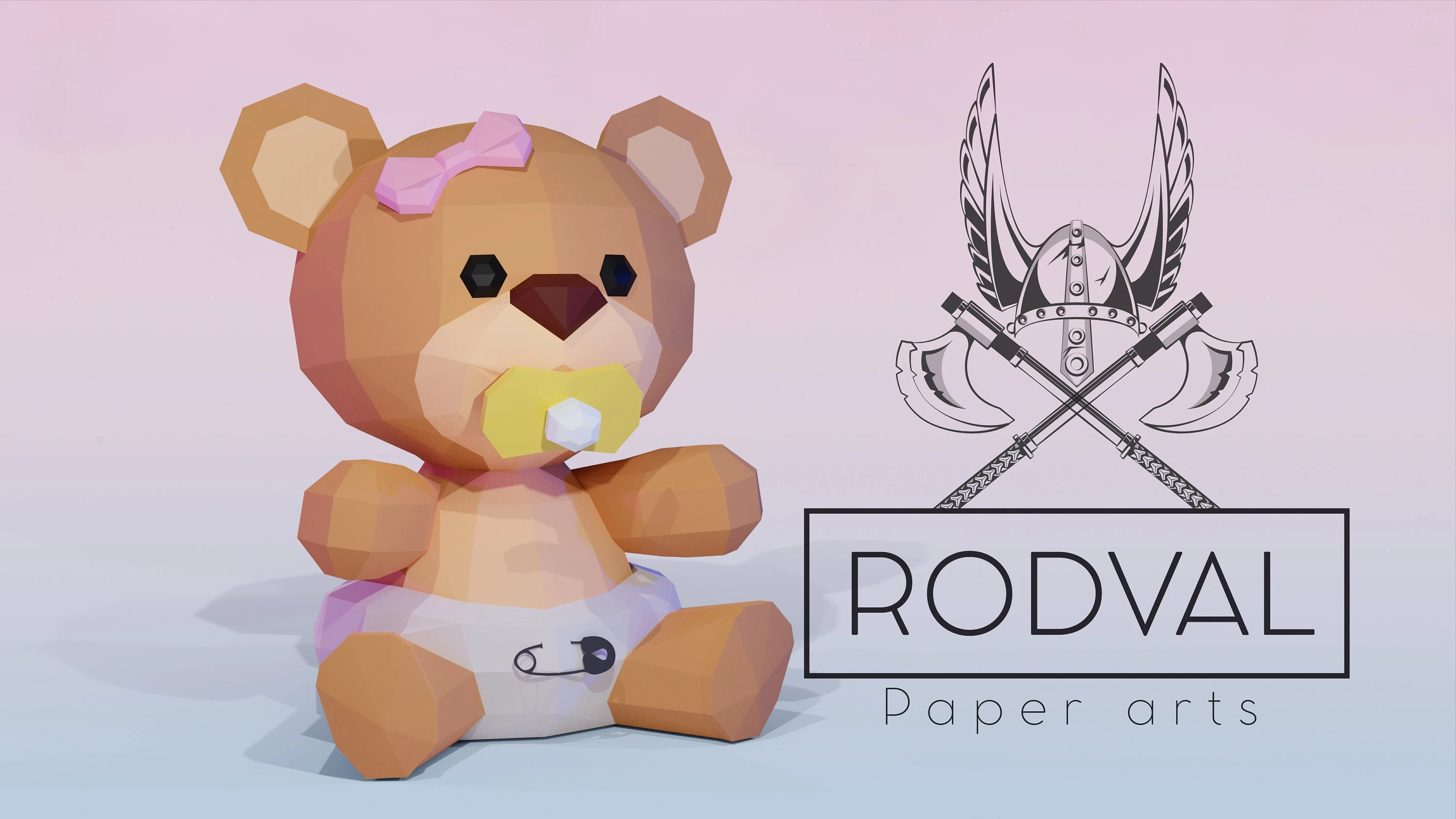 BABY TEDDY, bear, PAPERCRAFT, Template, DIY, Paper, Low Poly, Animal, 3D Model, PDF Low Poply, Teddy Bear, Baby, Kids Toy