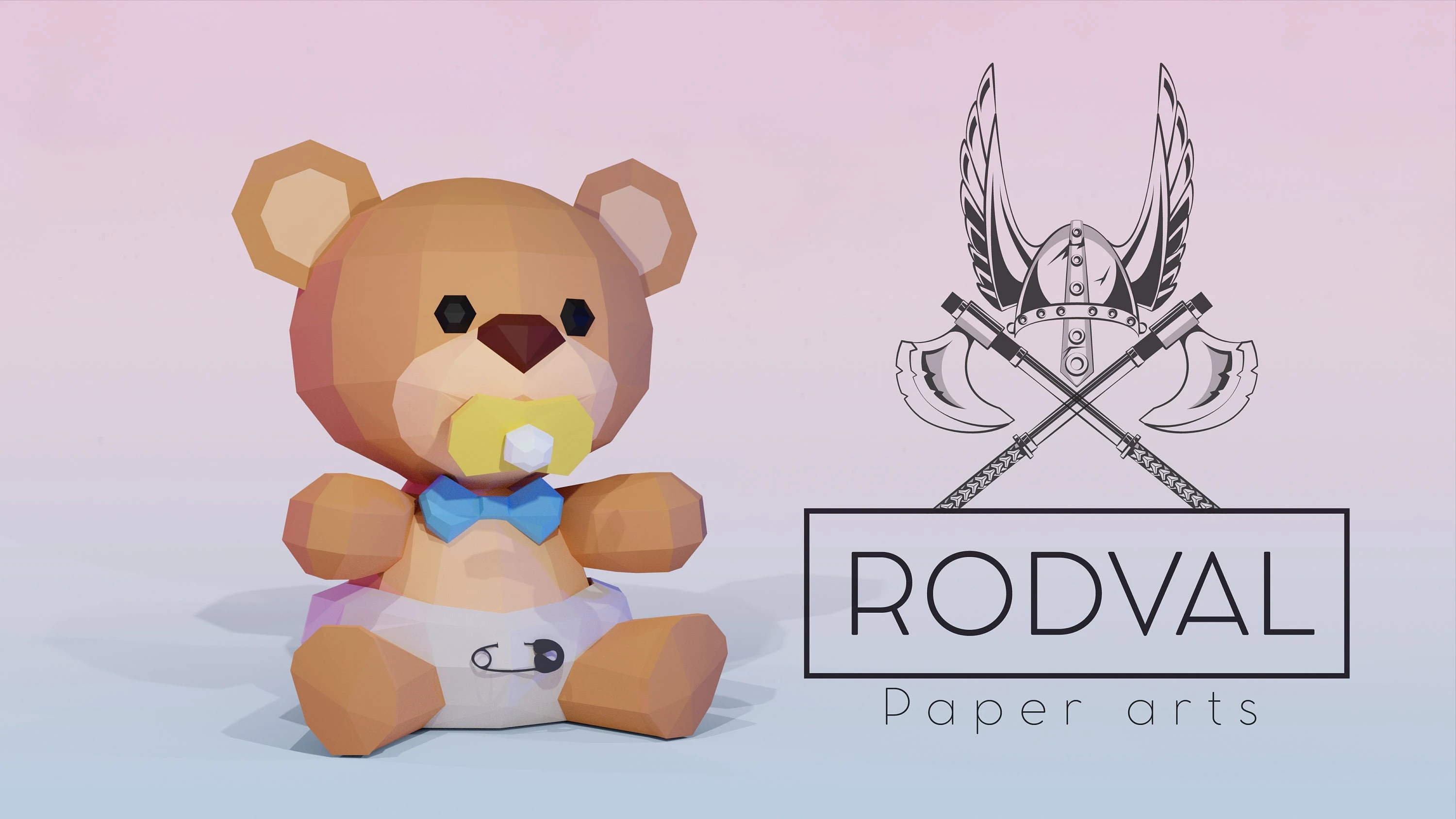 BABY TEDDY, bear, PAPERCRAFT, Template, DIY, Paper, Low Poly, Animal, 3D Model, PDF Low Poply, Teddy Bear, Baby, Kids Toy