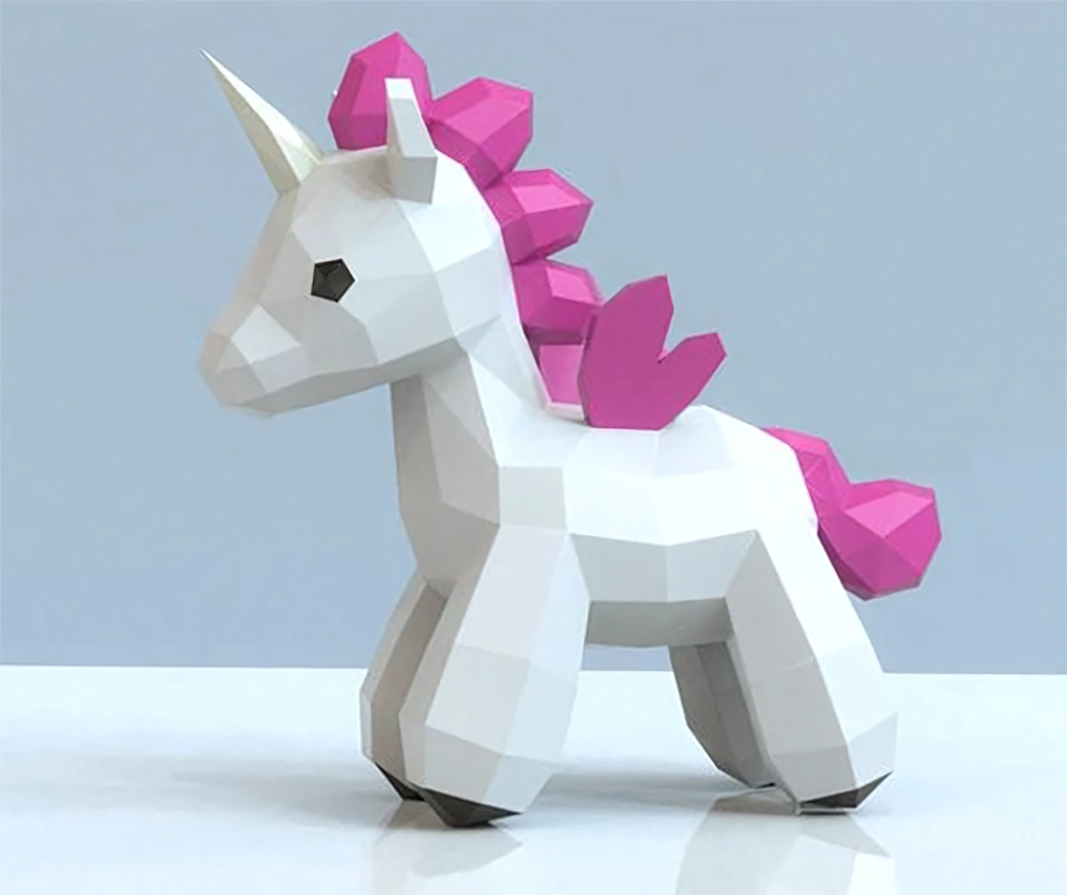 Unicorn Pony Papercraft, Lowpoly, Lowpoly Papercraft