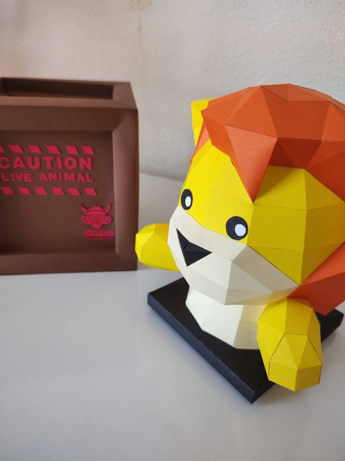 LION BOX, animal, Papercraft, Template, DIY, Paper, Low Poly, Cute, Kawaii, 3D Model, Pdf Low Poply, Kids Toy