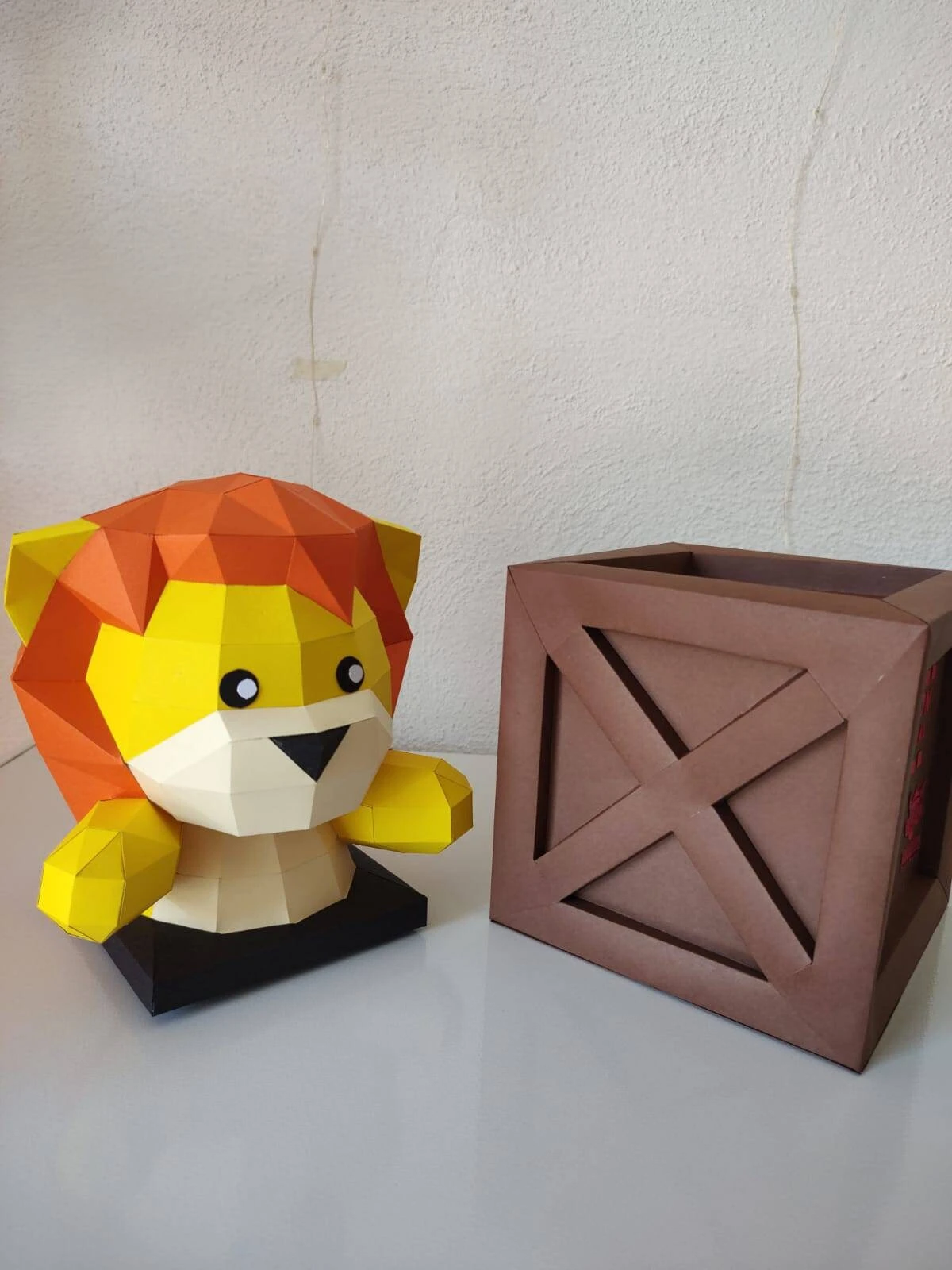 LION BOX, animal, Papercraft, Template, DIY, Paper, Low Poly, Cute, Kawaii, 3D Model, Pdf Low Poply, Kids Toy